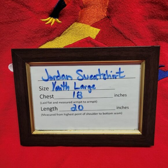 Jordan Air Sweatshirt Boys Large 12-13 Years Red Youth Basketball Embroidered - Picture 6 of 8